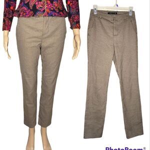 Zara Womens Houndstooth High Rise Skinny Trouser Pants